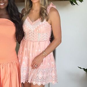 Mochi eyelet embroidered dress